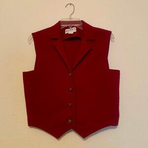 VINTAGE RHODES California Red Vest with Gold Lion Buttons